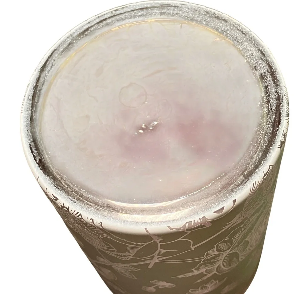 Floral Cylinder Glass Vase Home Decor OS Purple  Etched Rose